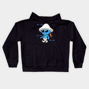 little smurf blue cat Kids Hoodie